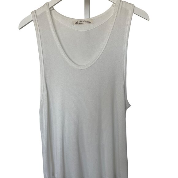 Free People Ivory Scoop Neck Oversized Tank Top - Picture 1 of 3